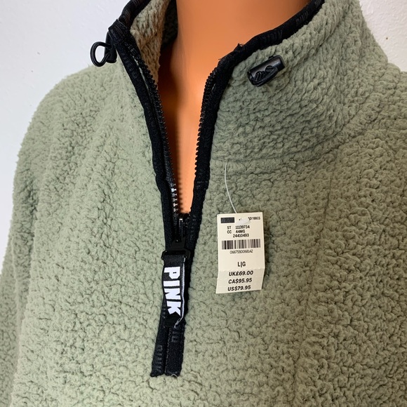 🚫SOLD🚫PINK VS SHERPA QUARTER ZIP PULLOVER - Picture 2 of 6